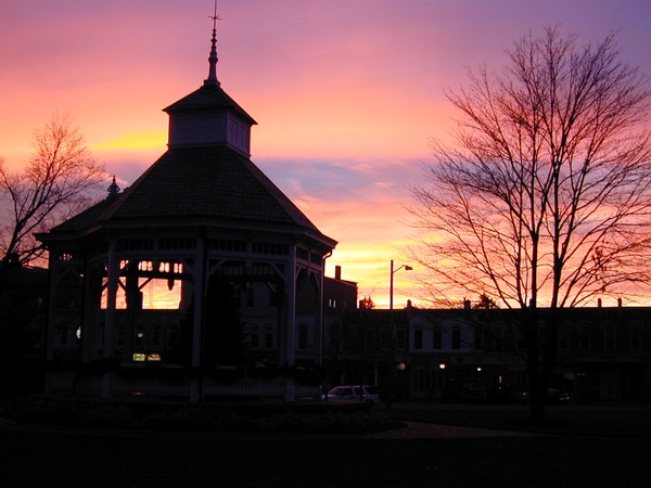 Sunset from the town square in a small town in Rural Ohio