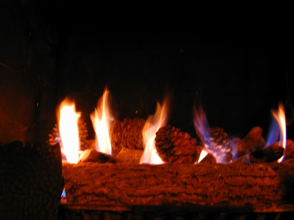 Fire in the fireplace