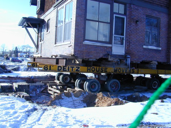 Back view of house ready to move