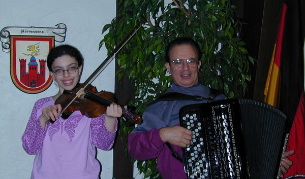 Fiddler and Accordianist Perform
