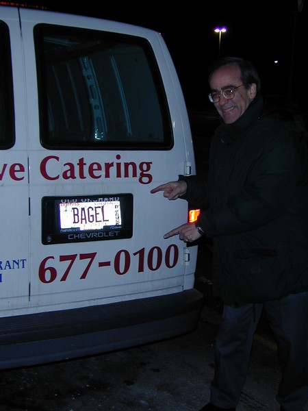 Julian Horwich points to Bagel Truck